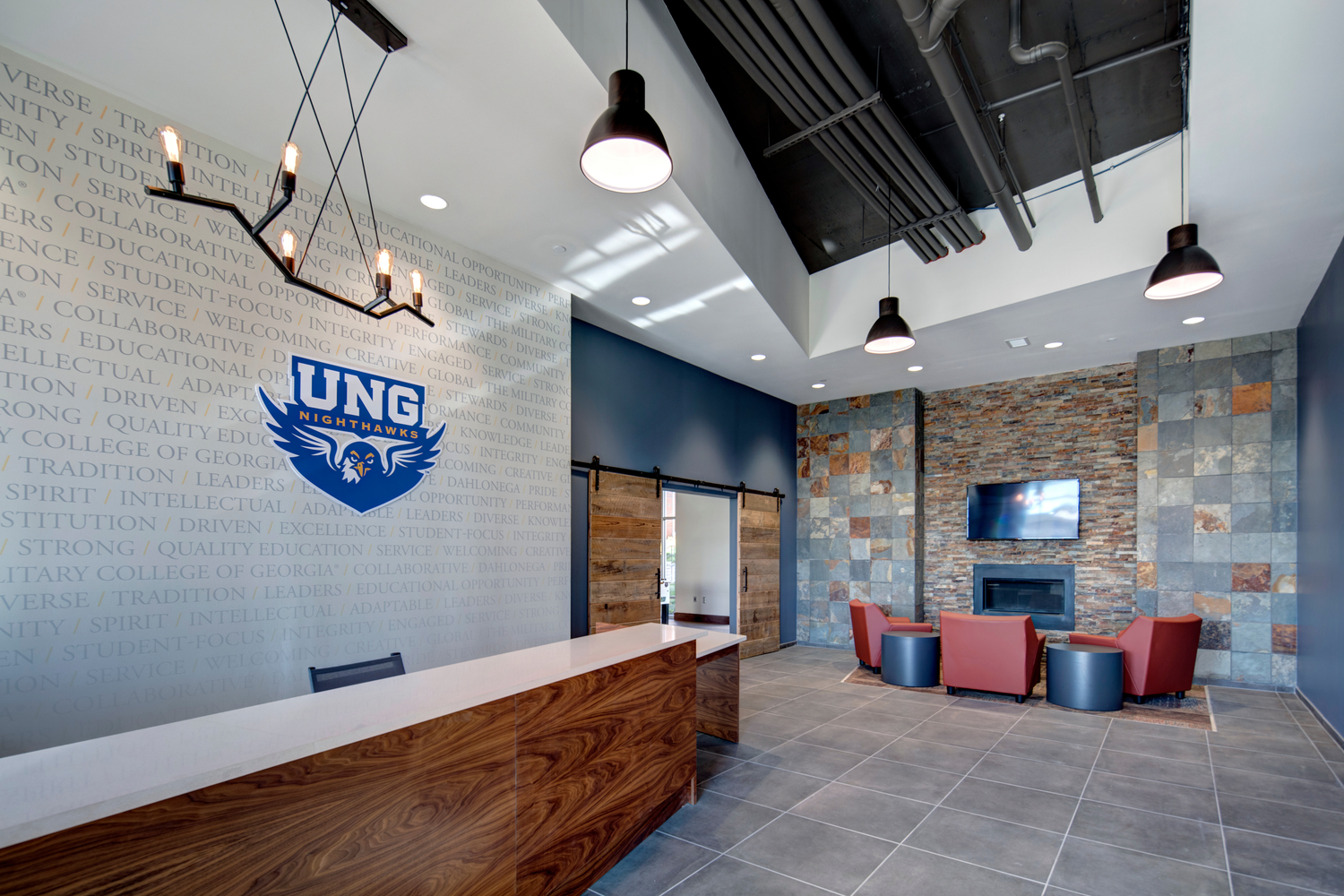 UNG building lobby and help desk