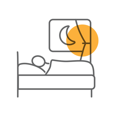 Icon of a person in a bed next to a window