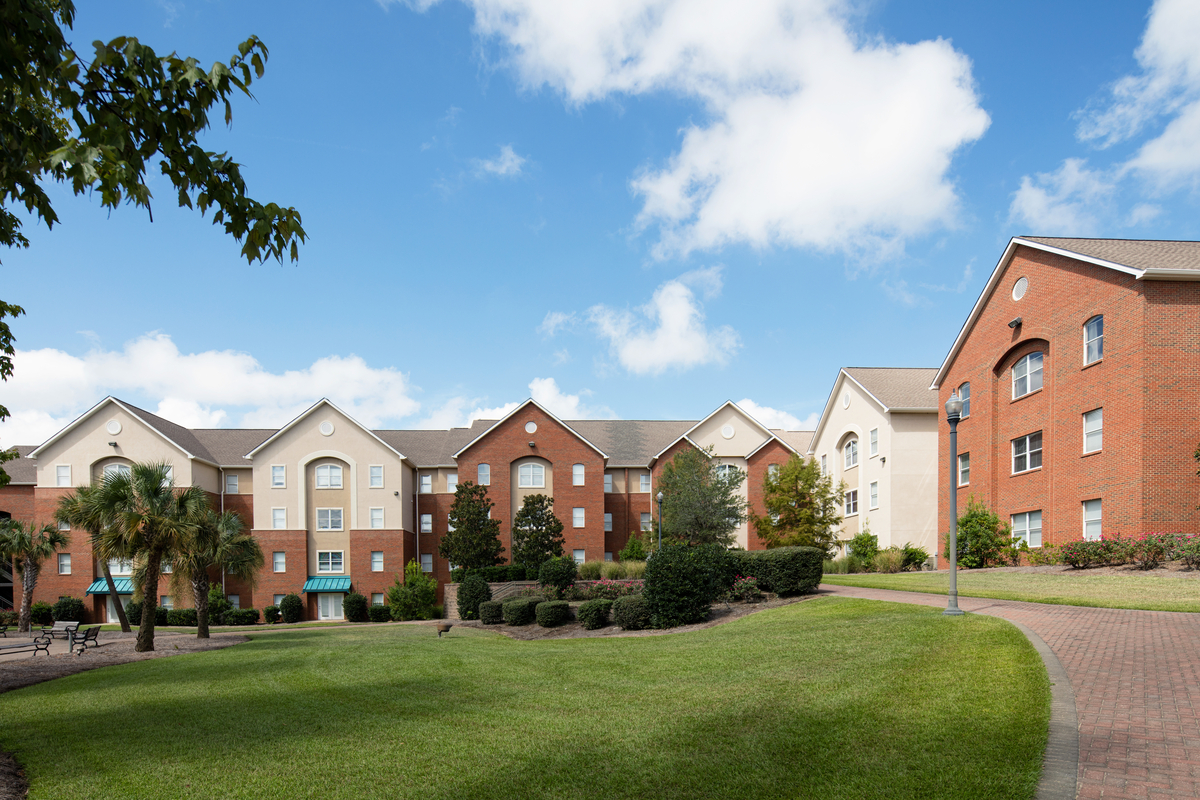 Exterior of an apartment building