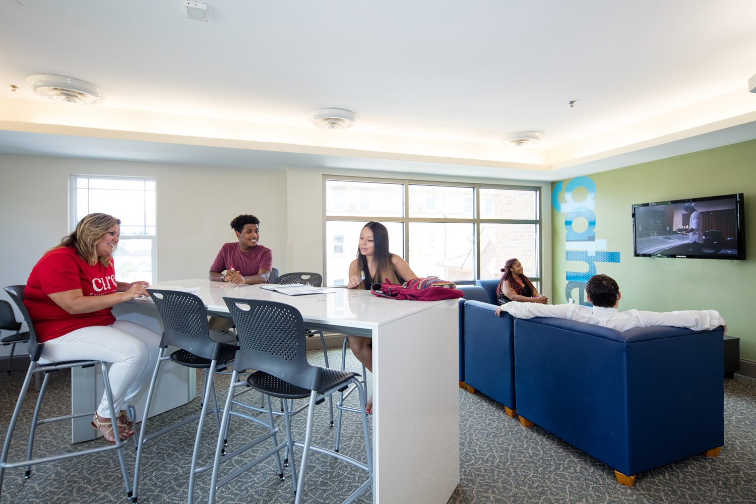 Students gathered in a common area