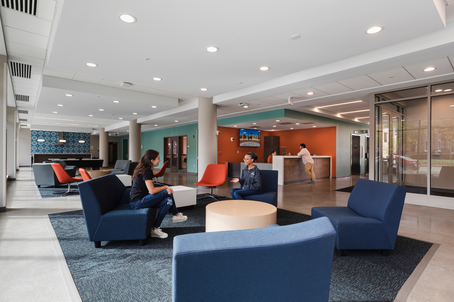 Inside the lobby of the Griffin building