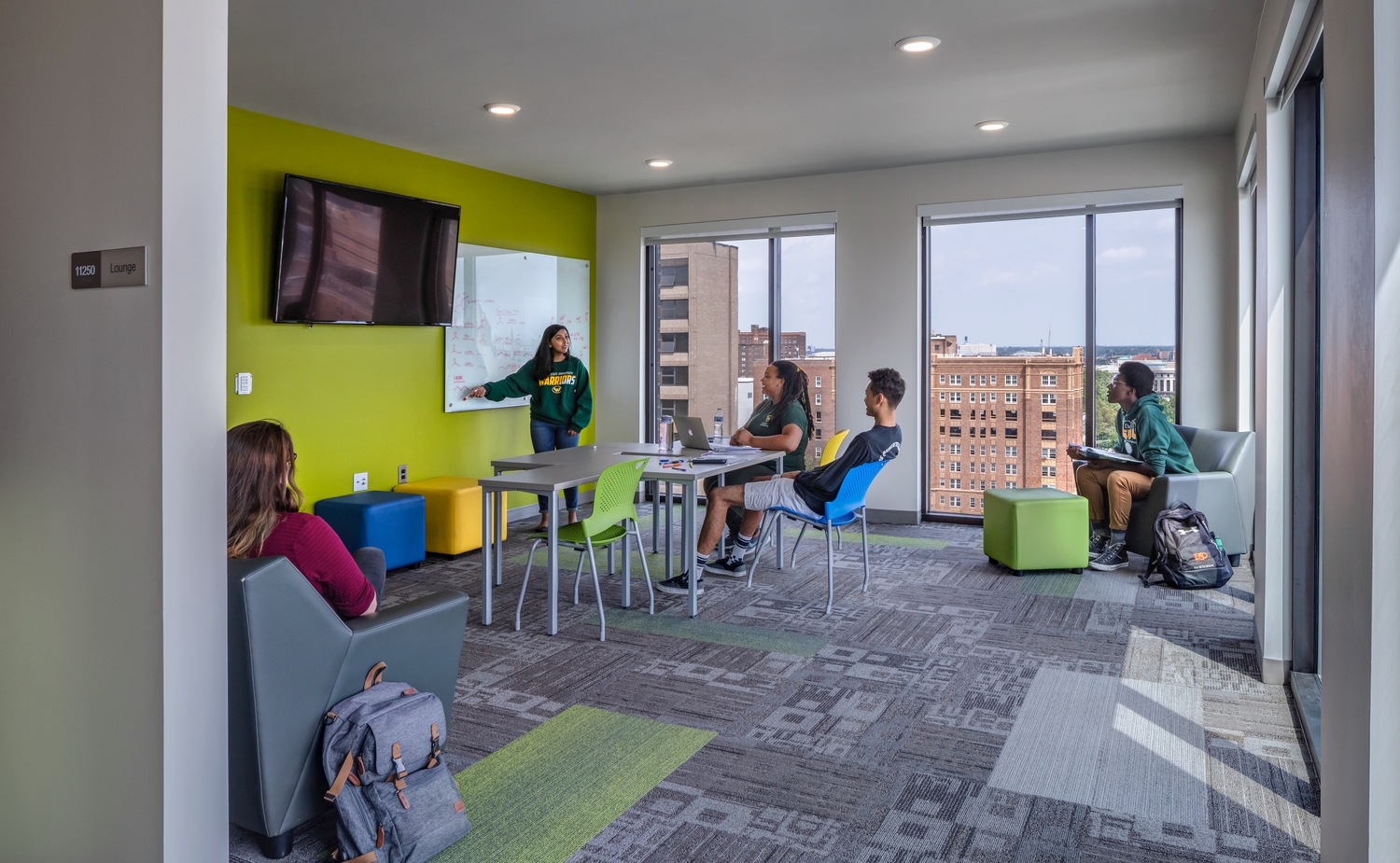 Students studying in a common area