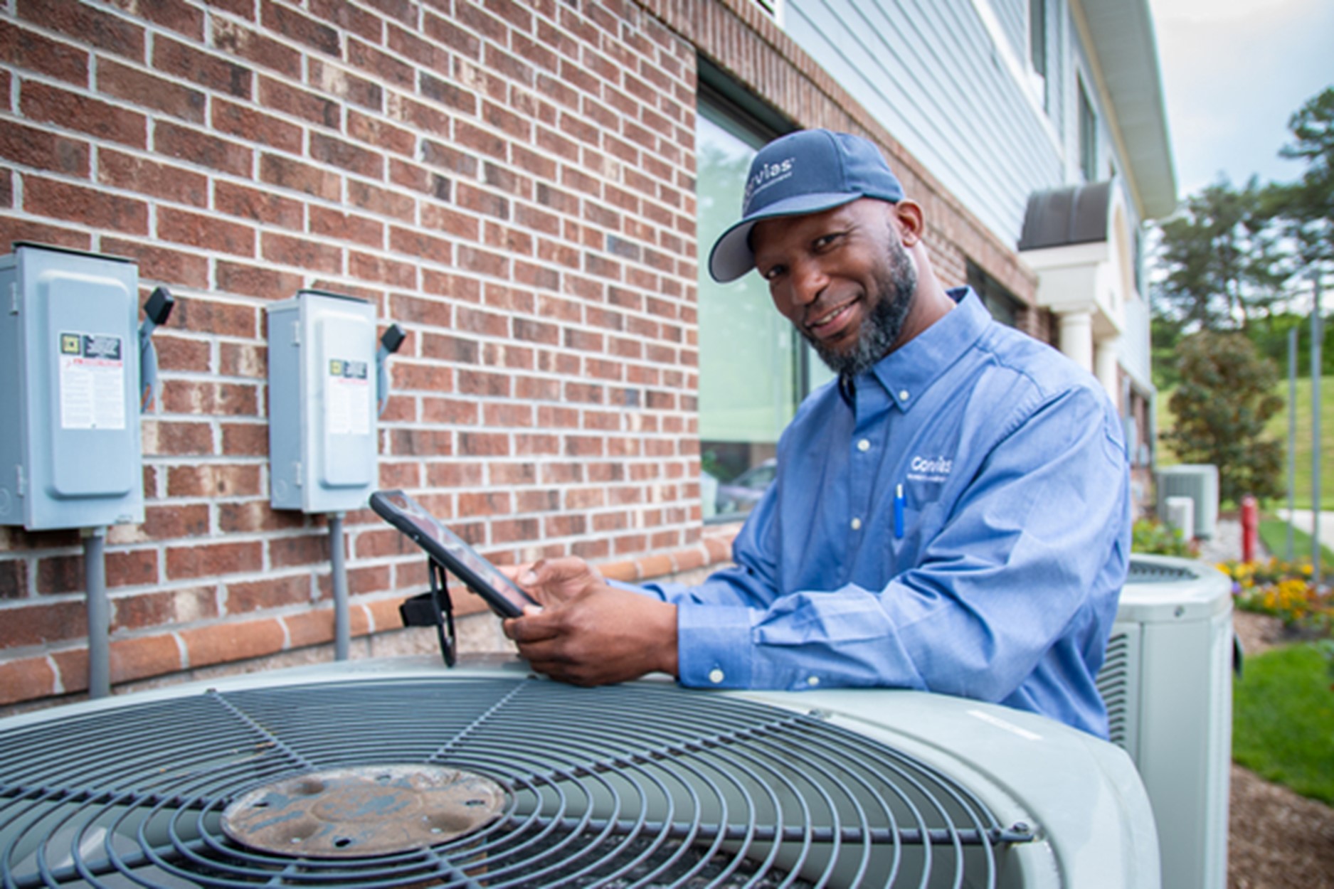 Maintenance Team Member with Ipad