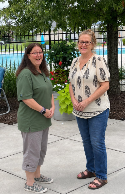Susan Laferriere (right) and Gayle Fears, a Corvias Resident Associate.