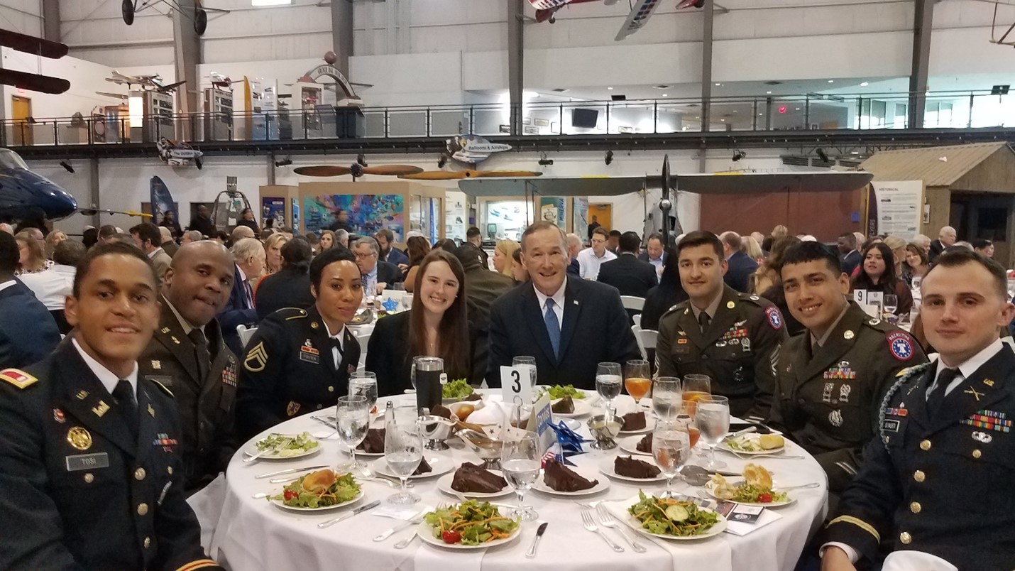 Corvias Military Partnership Executive, Al Aycock, joins service members at the annual Help for Heroes Luncheon that supports the Army Scholarship Foundation.