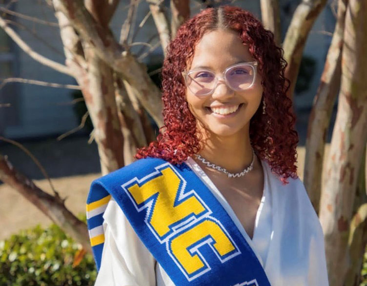 Aiyana Myers, daughter of Michelle Matthewson, was awarded a Corvias Foundation scholarship in 2022 and attends North Carolina Agricultural and Technical State University.