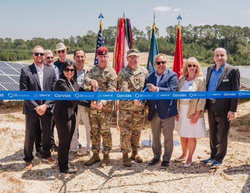 Army leaders and Corvias celebrate power generation project