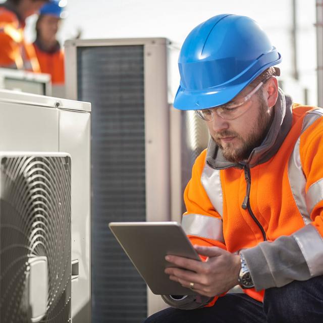 Man working on machine