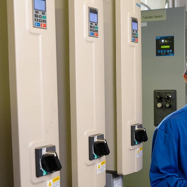 Man working in a mechanical room