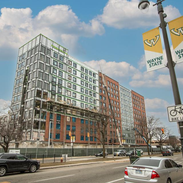 Corvias apartments under construction at Wayne State University