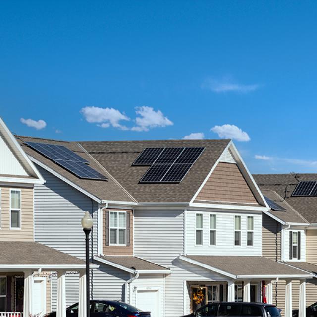 Corvias military housing with solar panels