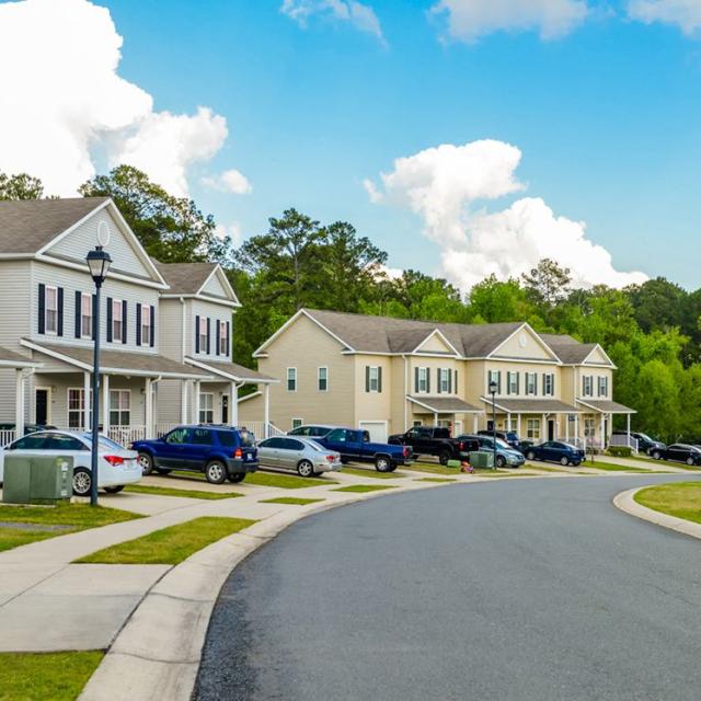 Rows of homes on a street