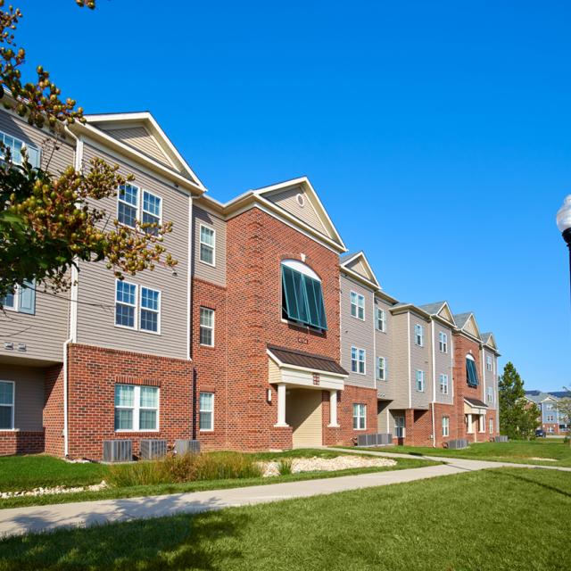 Outside view of an apartment complex