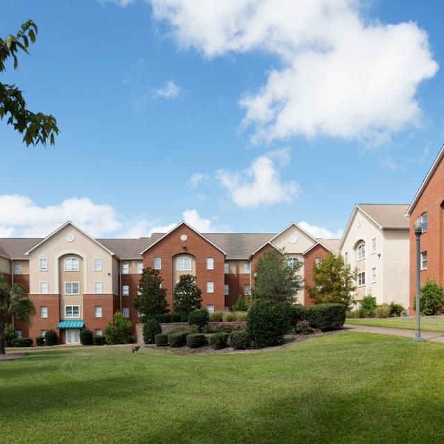 Exterior of an apartment building