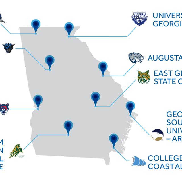 Map of University of Georgia System schools