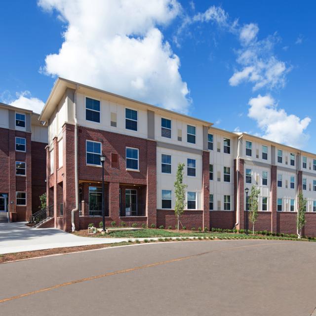Exterior of an apartment building at UNG