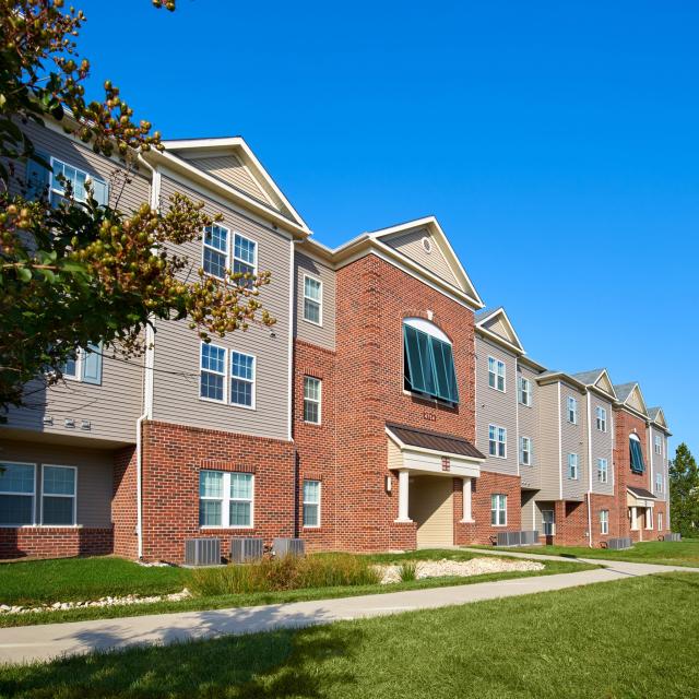 Outside view of an apartment complex