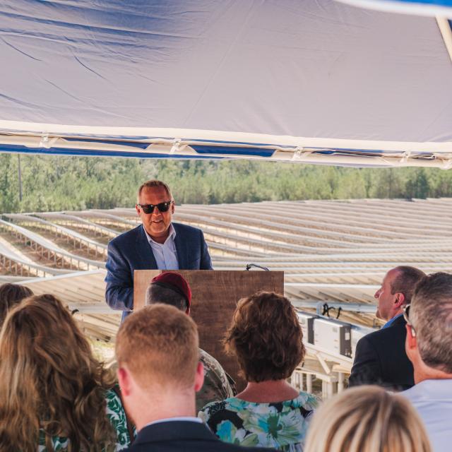 Chris Wilson speaking at Fort Polk