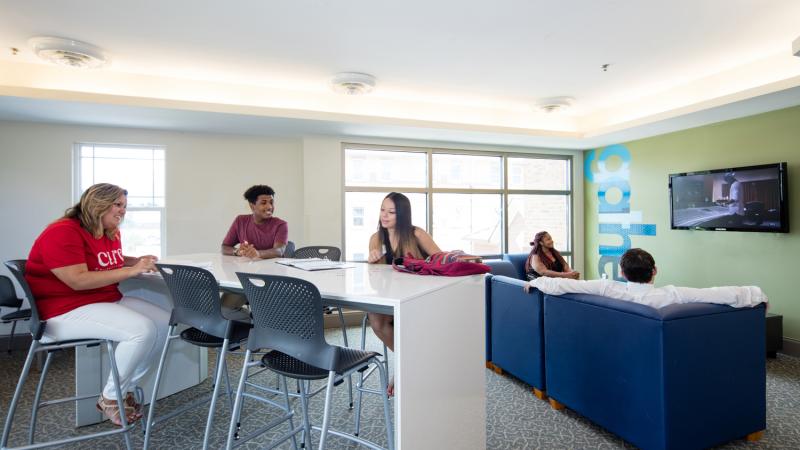 One of several common areas for students to study or just relax