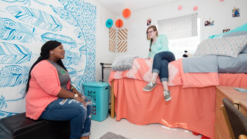Students in a dorm room