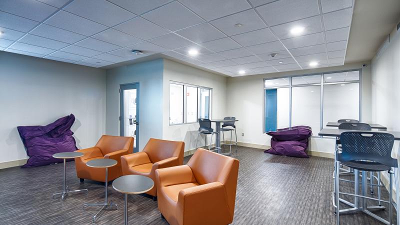 Common study area in the graduate housing
