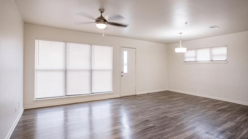 Living room of one of the remodeled homes using funds from our Solutions Investment project