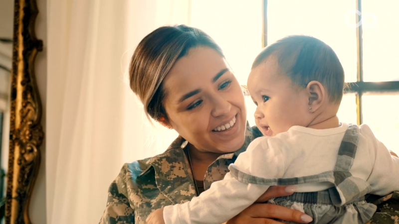Military Mother and Child