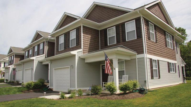 Side view of a row how homes
