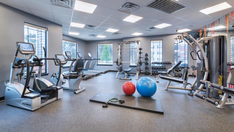 Inside of a small gym