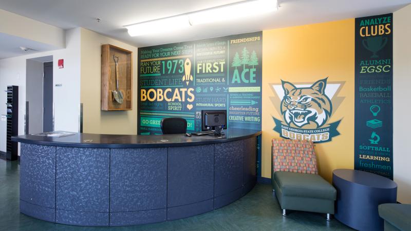 Front desk in an apartment building