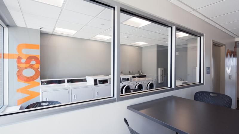 Communal laundry room