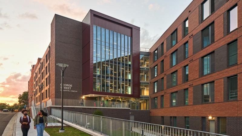 Outside view of an apartment building