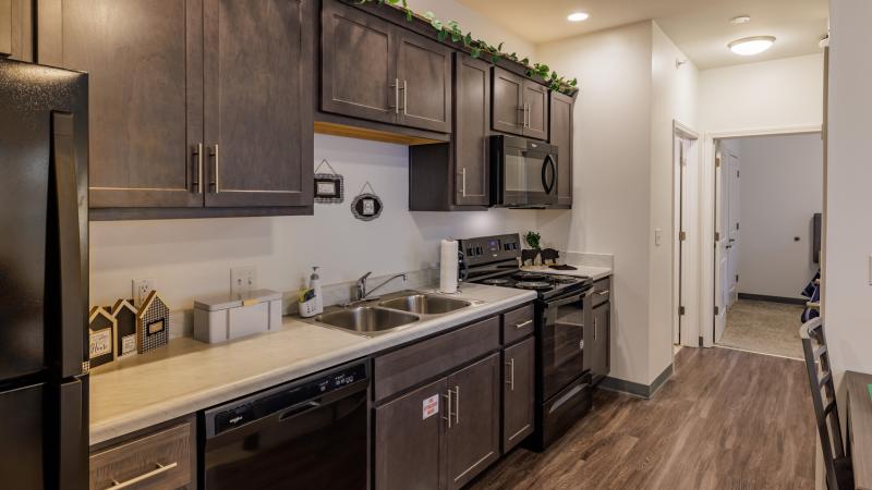 An apartment kitchen