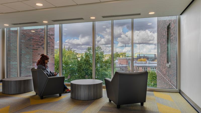 Student sitting in a chair 