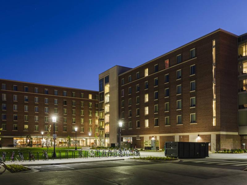 Frieda Parker Hall and Meredith Hall South at Purdue University