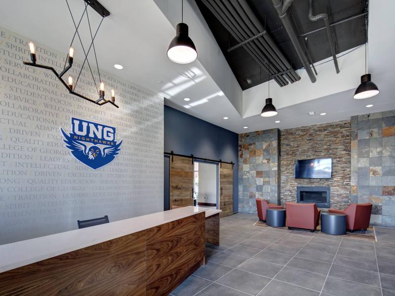 Residence hall lobby