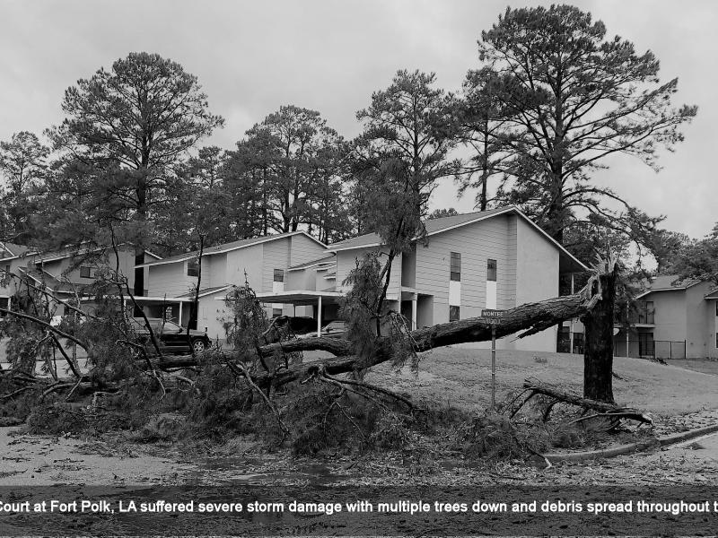 Stream of storms damage 70 percent of Fort Polk homes