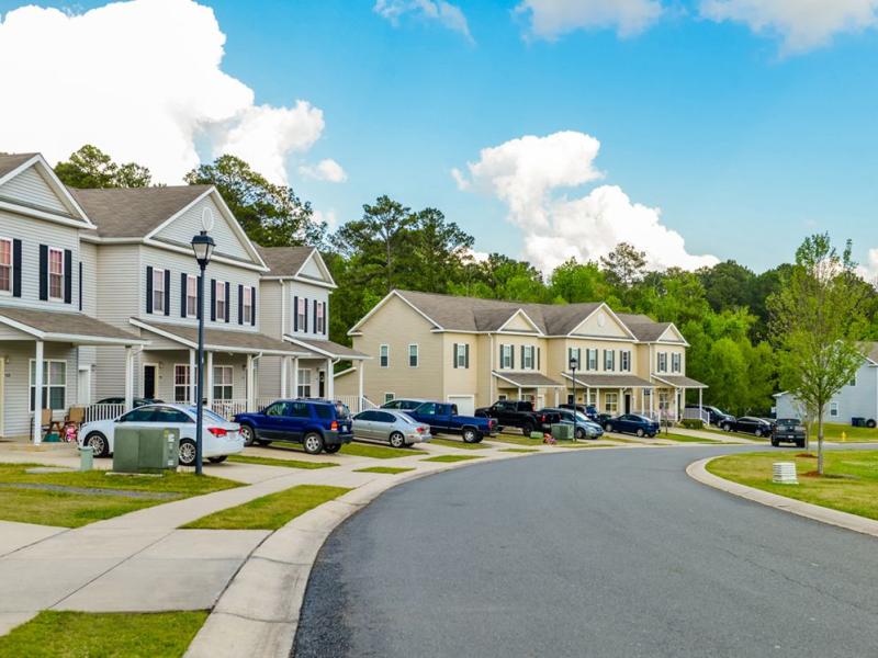 Rows of homes on a street