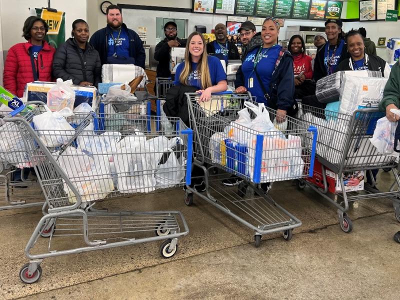 Corvias team members at Wayne State University shop for much-needed household items for veterans.