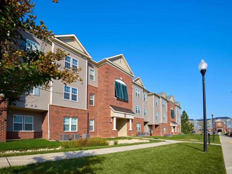 Outside view of an apartment complex