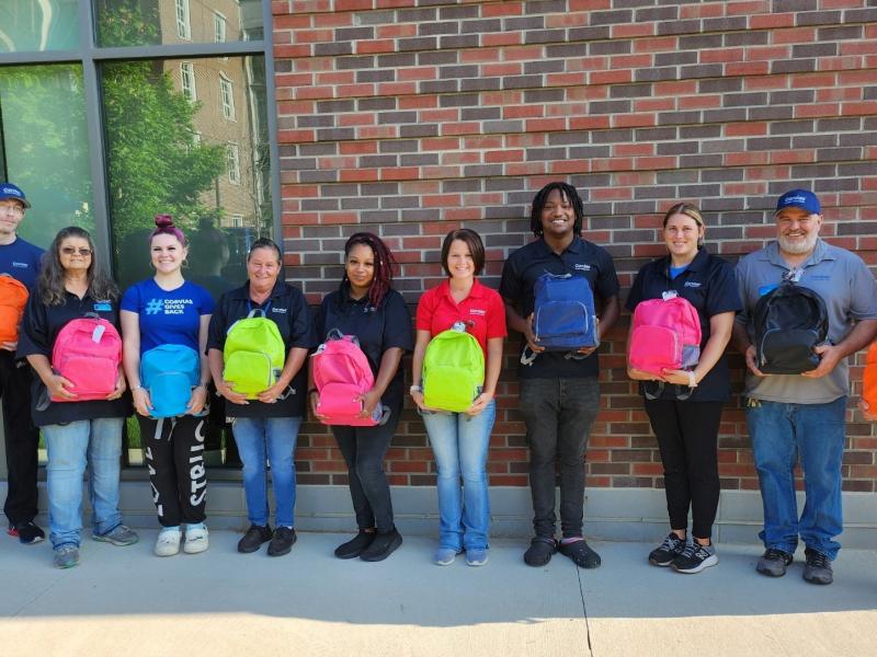 The Corvias team at Purdue University delivered backpacks stuffed with school supplies to a local elementary school.