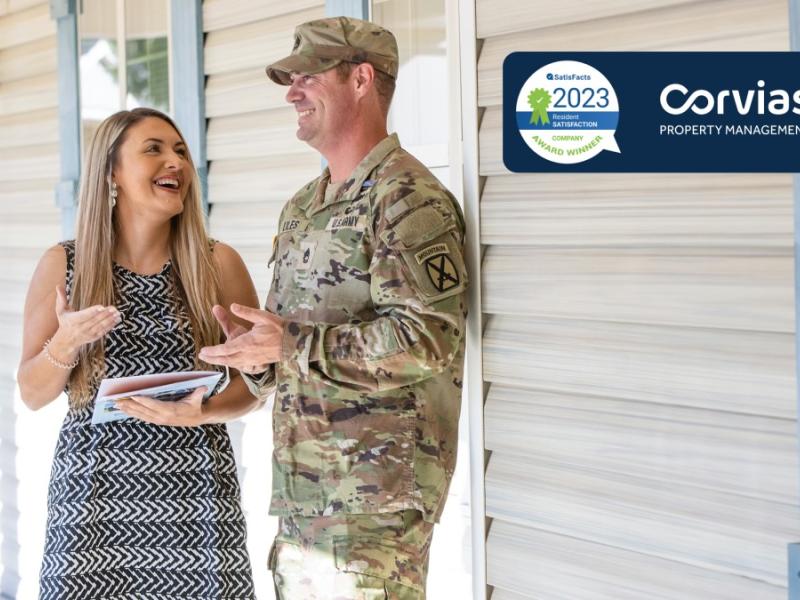 Corvias Property Management emphasizes customer service and resident satisfaction throughout their entire military portfolio, which includes seven military installations in six states.