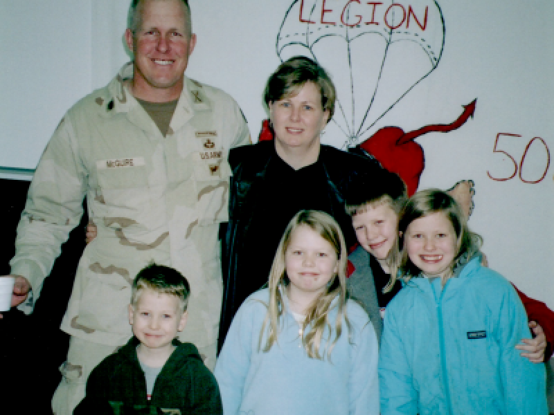 A picture of Major Tim McGuire and his young family before the 9/11 tragedy.