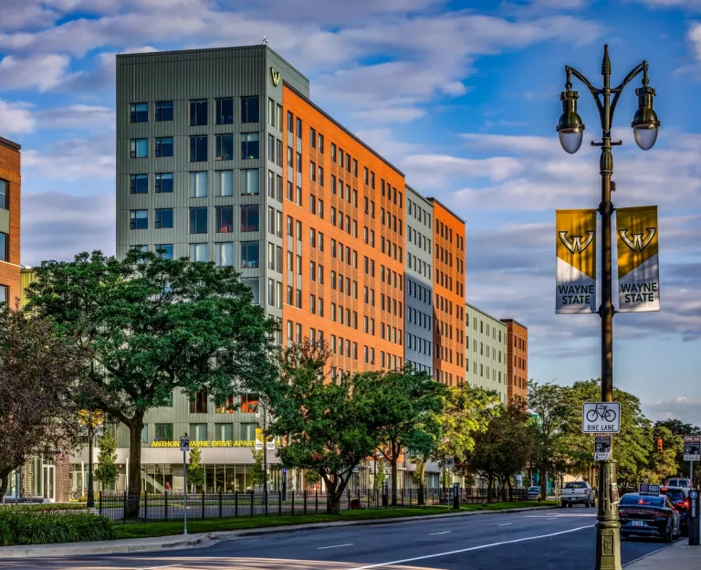 Building in town from outside