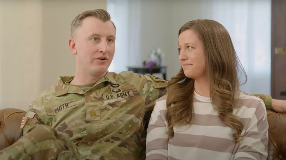 Major Joe sitting with his wife